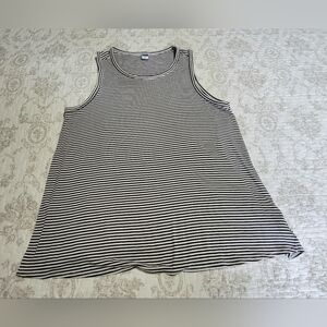 Old Navy Luxe  Black & Cream Striped TsnkTop Size Small